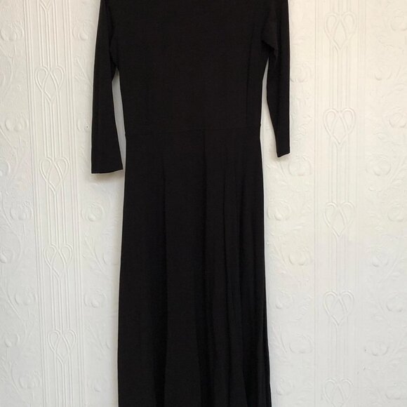 Never worn sustainable People Tree fit and flare black jersey dress Size 10 US - Picture 3 of 3